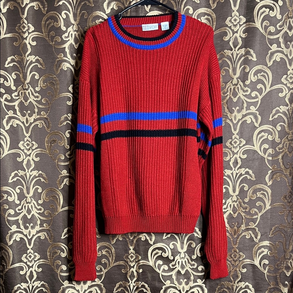 Men’s Vintage Red Grandpa Sweater Large